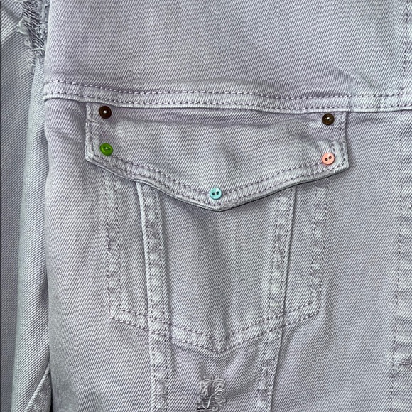 (Up)Cycled Graphic Denim Jacket - Light Purple - Picture 6 of 8